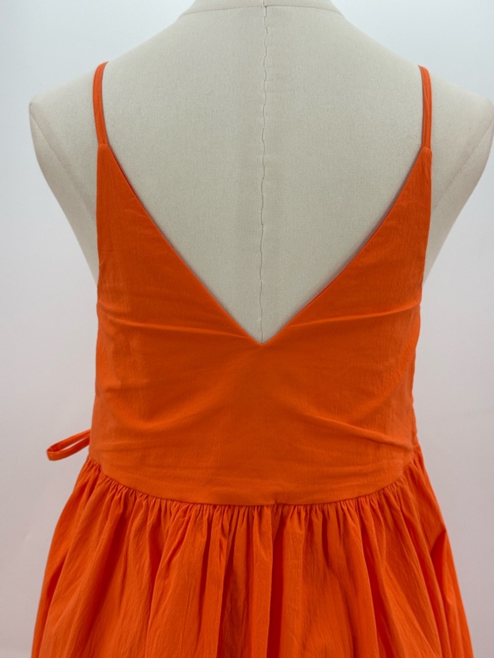ASOS EDITION Wrap Smock Cami Midi Sundress In Bright Orange Sundress Size 2 - Picture 8 of 12